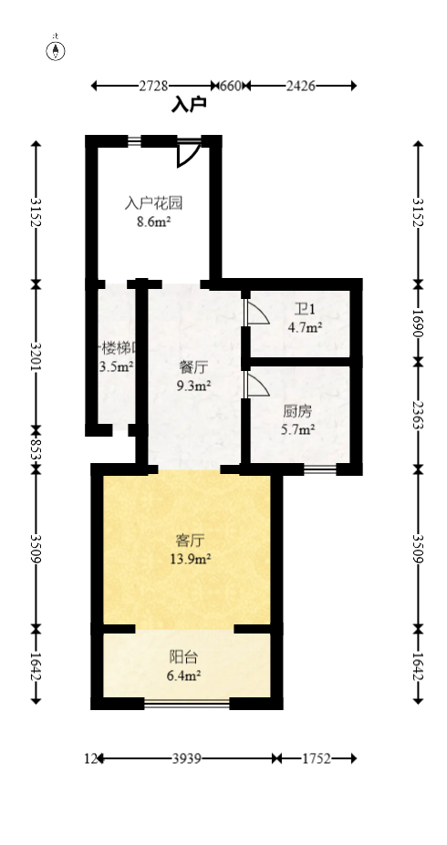 邦盛水岸御园  3室2厅2卫   65.00万室内图1