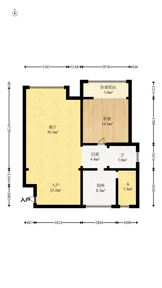 领秀星城(领秀新城) 3室2厅1卫 68.0万 领秀星城(领秀新城) 3室2厅1卫 68.0万户型图