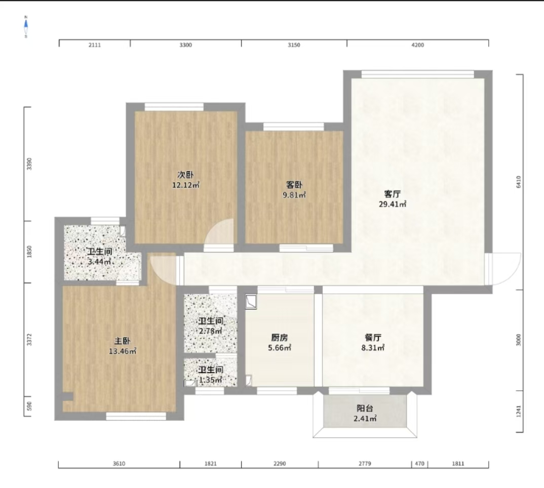 西郡佳园 3室2厅2卫 46.8万 西郡佳园 3室2厅2卫 46.8万室内图