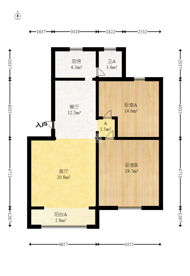 莲湖汽车饰品城（莲湖公寓）  2室2厅1卫   49.00万