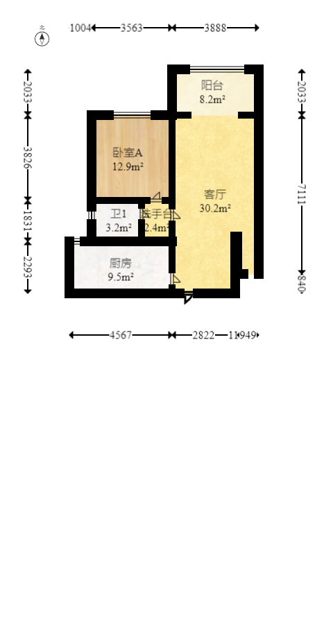 邦盛水岸御园  4室2厅2卫   84.00万室内图1