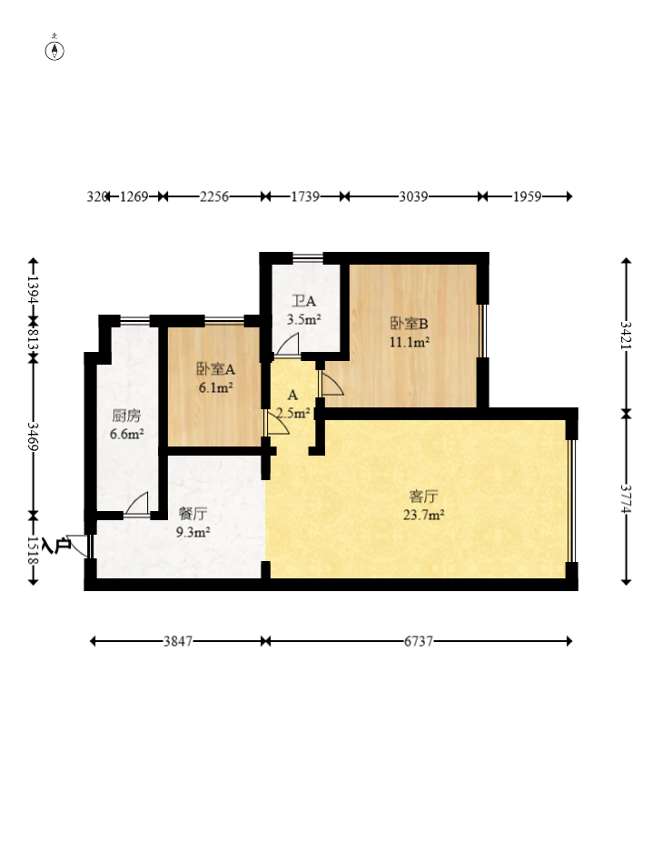 谷山乐园  2室2厅1卫   50.00万室内图1