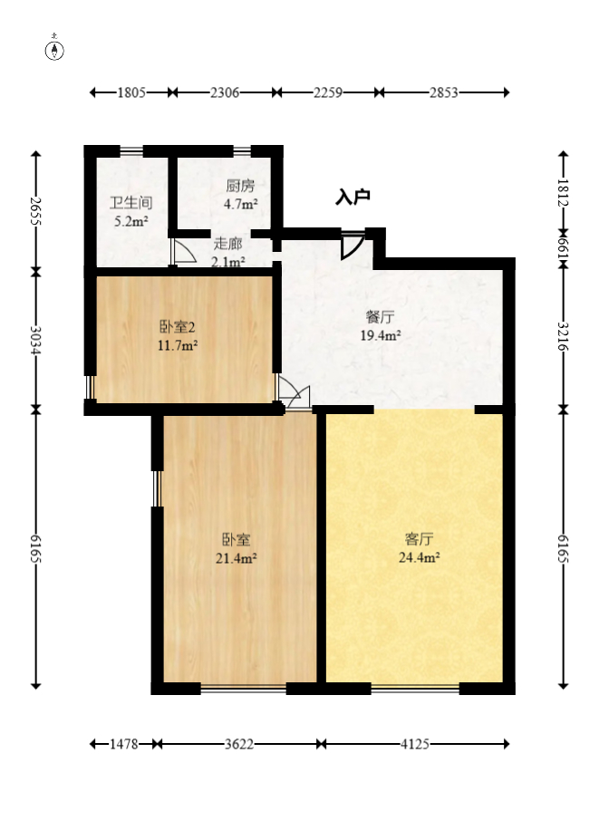 汇一城（汇壹公馆）  3室2厅1卫   82.00万室内图1
