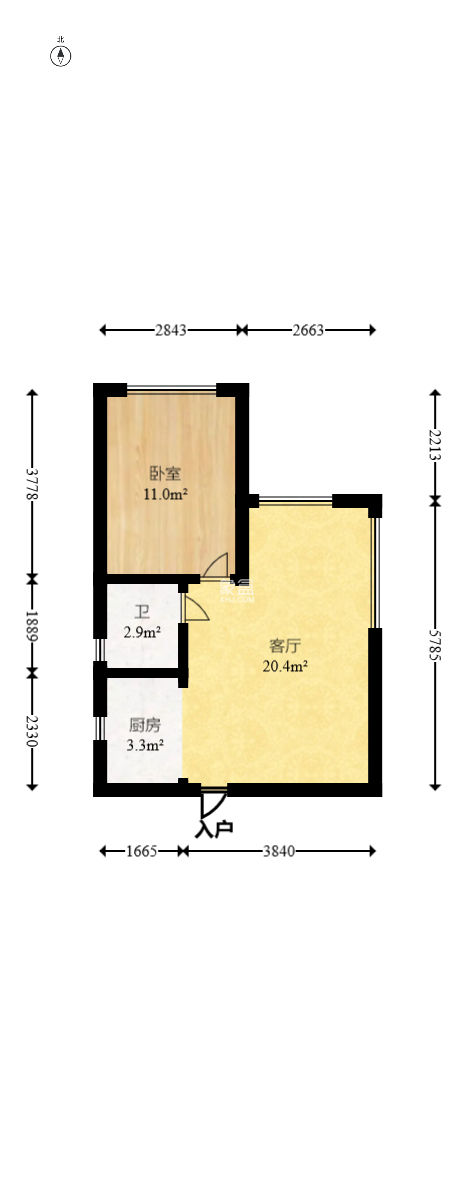 園康星都薈 2室1廳1衛 56.00萬