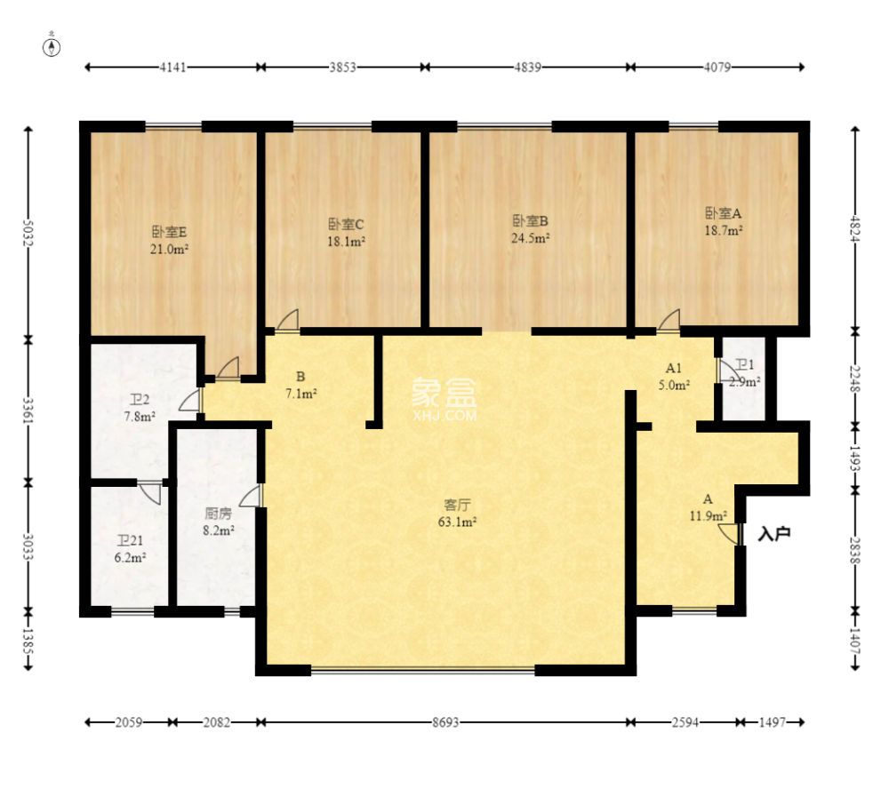 万科金域华府三四期  7室2厅4卫   340.00万