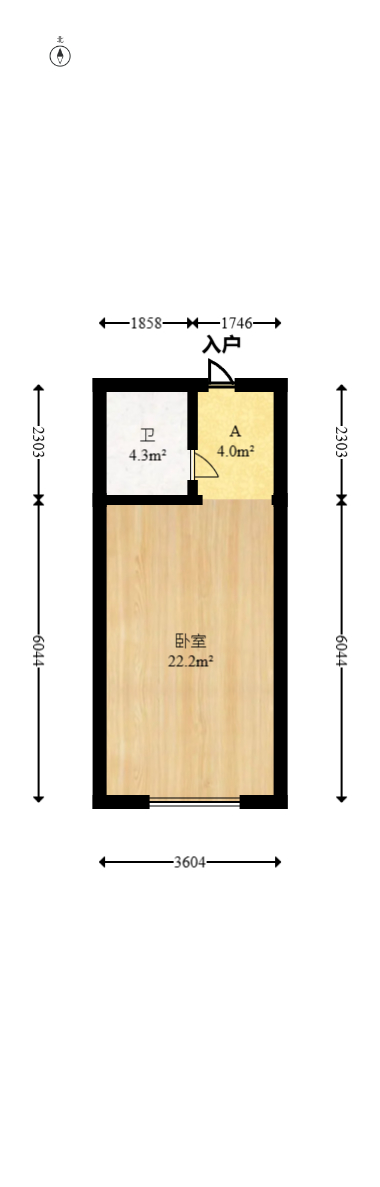 美林美寓  1室1厅1卫   37.80万室内图1