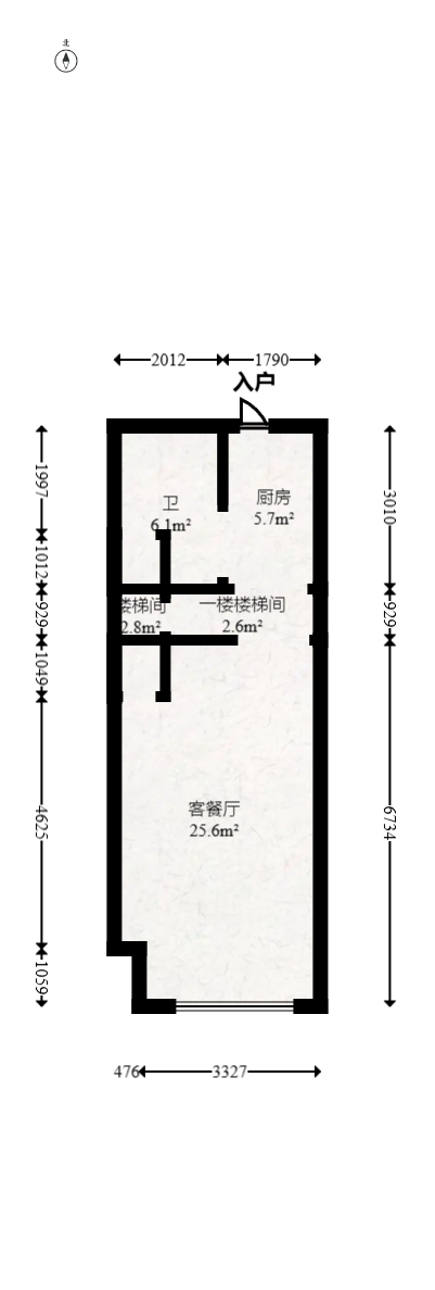 达美寰宇中心  2室1厅1卫   75.00万室内图1