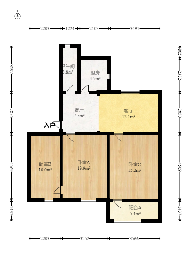 省机械工业学院（湖南工业职业学院雨花校区）  3室1厅1卫   41.80万室内图1