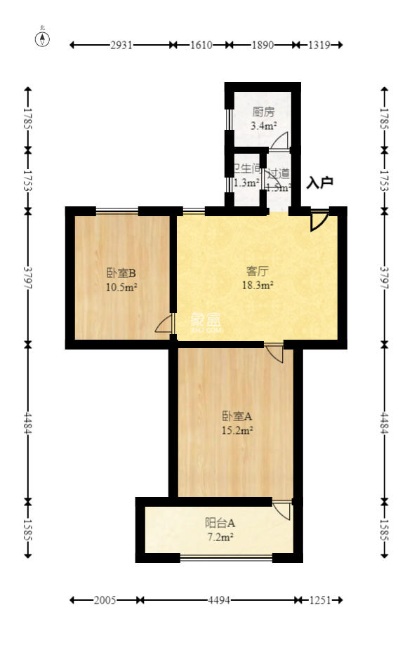 高正街税务局宿舍 2室1厅1卫 40.0万 高正街税务局宿舍 2室1厅1卫 40.0万户型图
