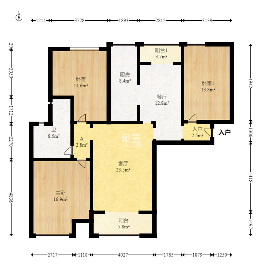 三一街区  3室2厅2卫   90.00万