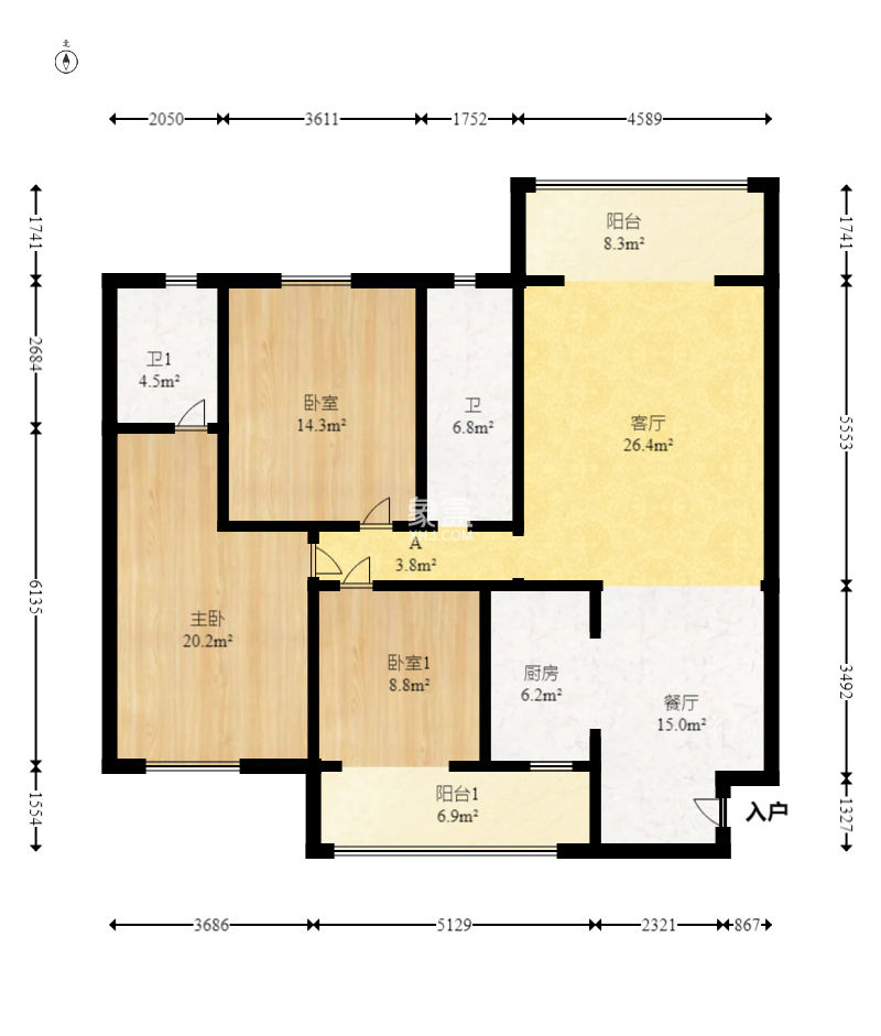 蟠龙欣苑  3室2厅2卫    54.0万