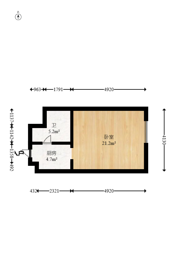 福天藏郡院子  1室1厅1卫   29.90万室内图1