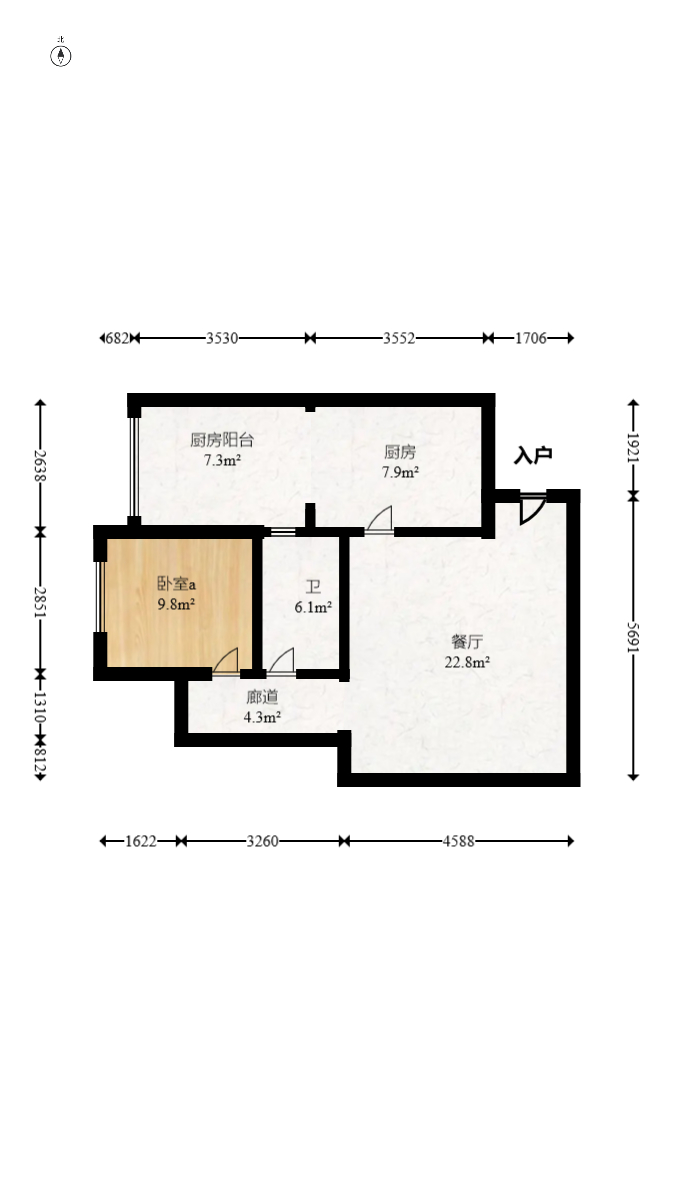 和泓梅溪四季  3室2厅2卫   158.00万室内图1