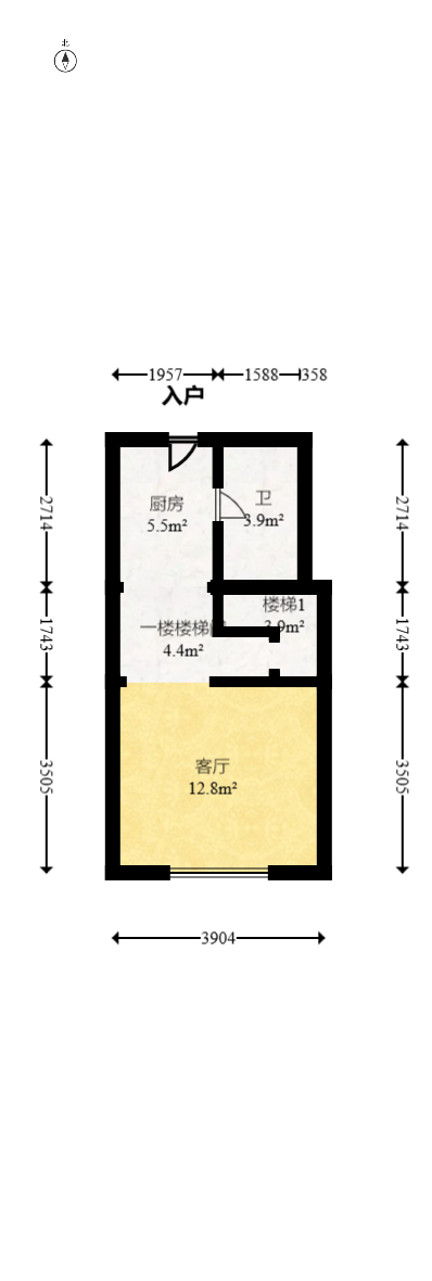 爱家当代境  1室1厅1卫   38.80万室内图1