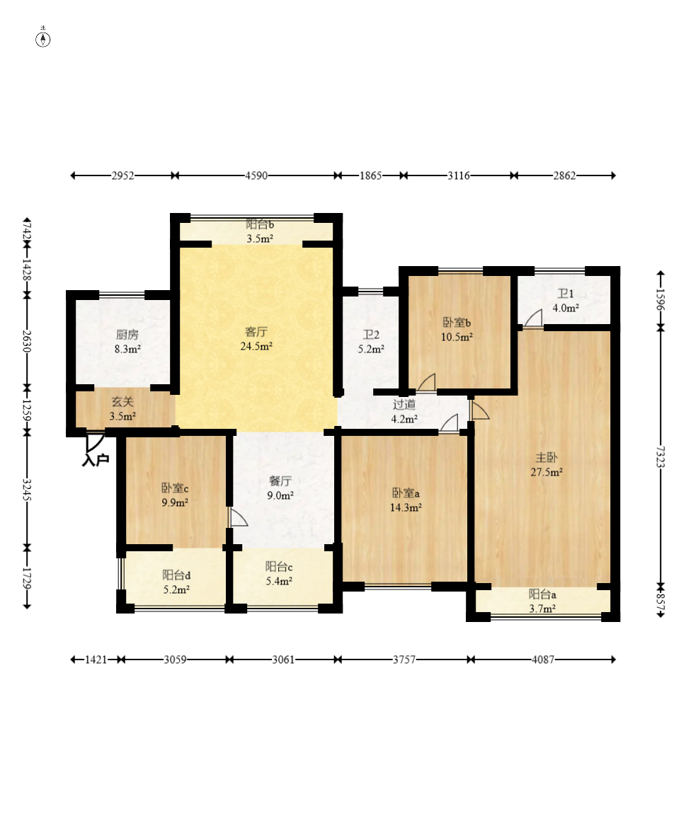 山水蓝天  4室2厅2卫    58.0万 山水蓝天  4室2厅2卫    58.0万户型图