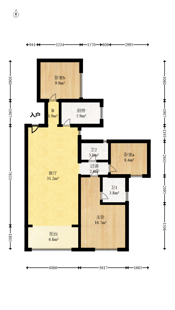 山水蓝天  3室2厅1卫    38.0万 山水蓝天  3室2厅1卫    38.0万户型图