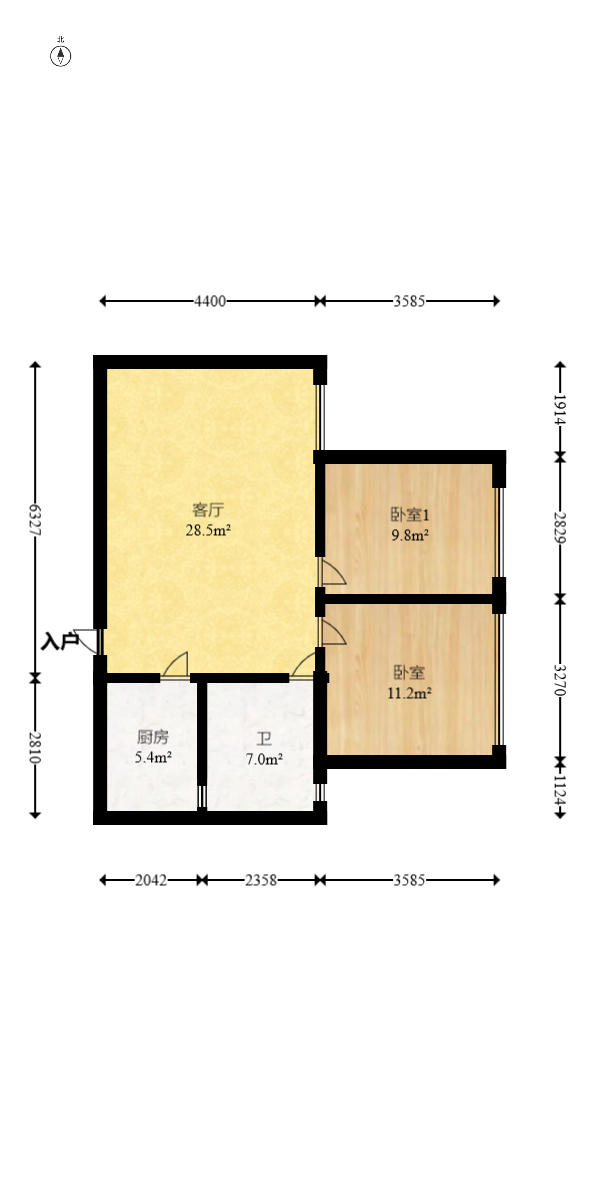 晶华美地  1室2厅1卫    46.8万 晶华美地  1室2厅1卫    46.8万户型图