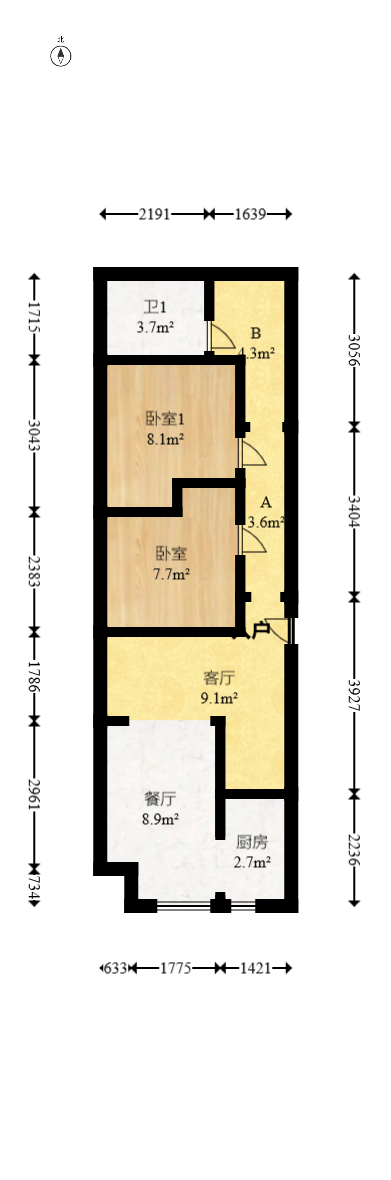 山水湾  1室1厅1卫   38.00万室内图1