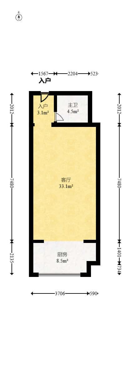 山水湾  1室1厅1卫    30.0万 山水湾  1室1厅1卫    30.0万户型图