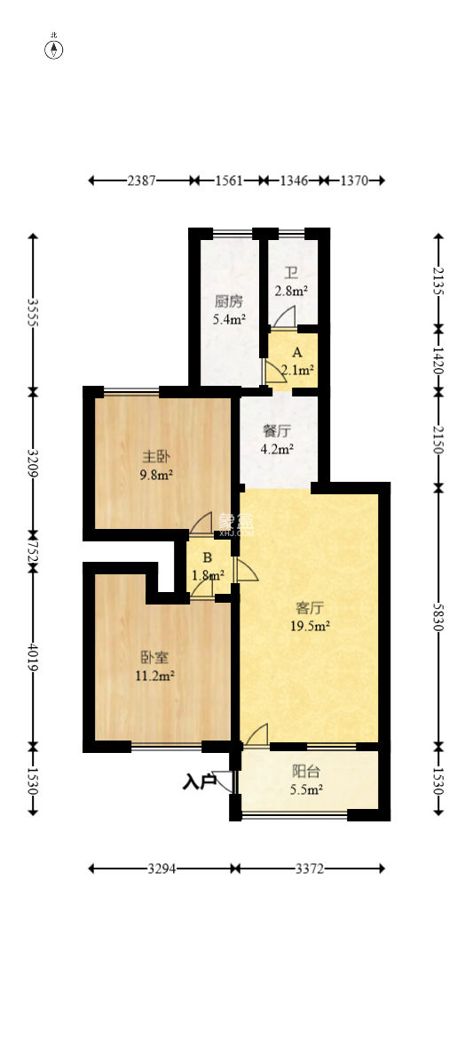 新兴小区（杨家山社区）  2室1厅1卫   46.00万