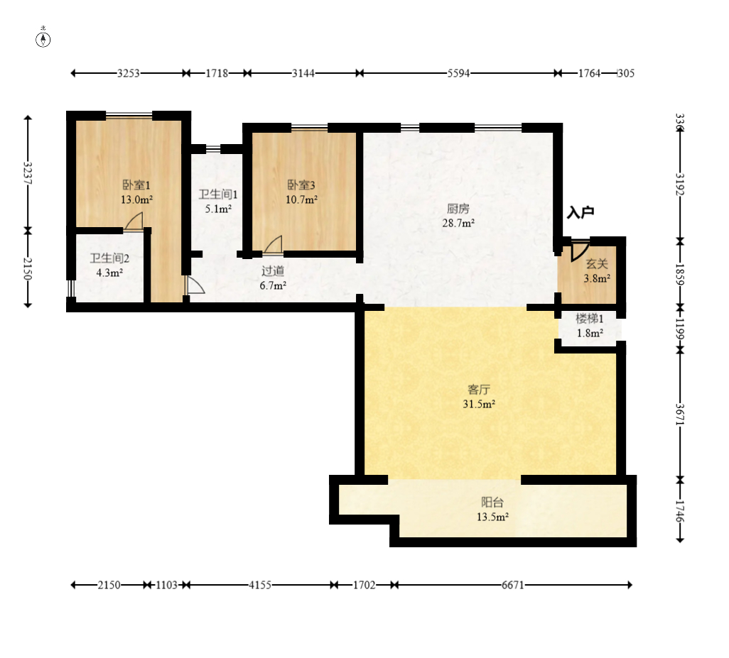 越秀湘江星汇城二期 4室2厅2卫 159.5万 越秀湘江星汇城二期 4室2厅2卫 159.5万户型图