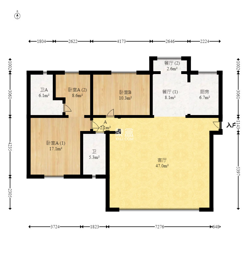 中建梅溪湖中心  4室2厅1卫   270.00万