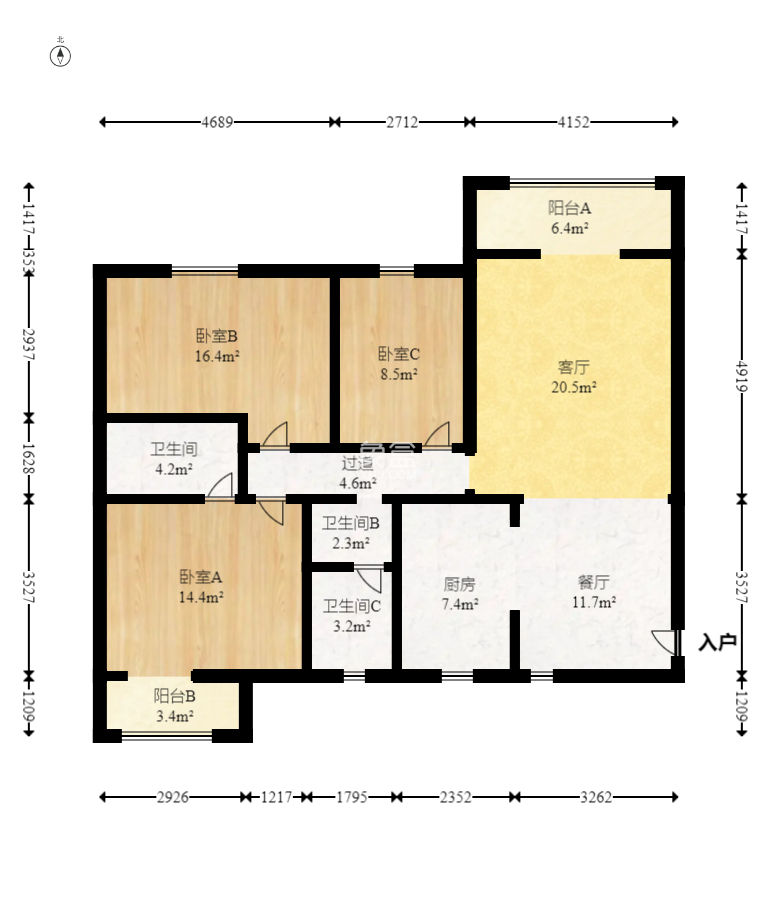 活力康城 3室2廳2衛 126.80萬