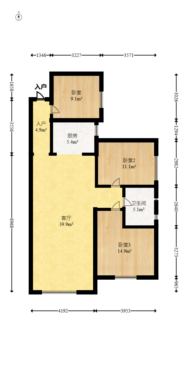 高林仕家  3室2厅1卫   68.00万室内图1