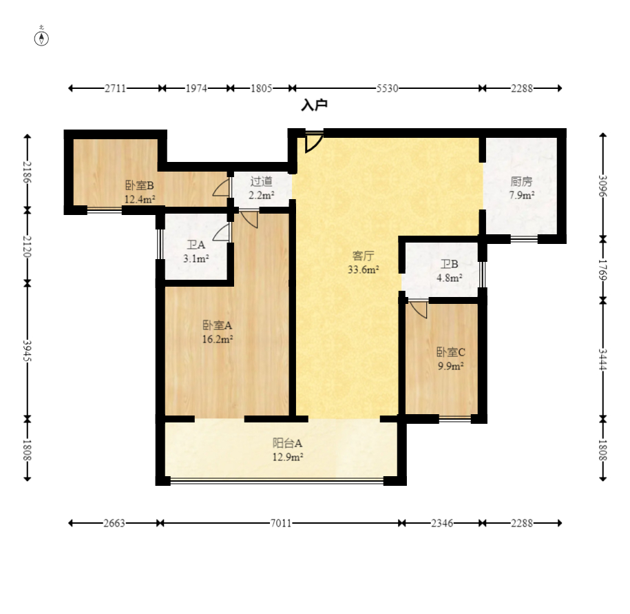 中建嘉和城  1室0厅0卫   105.00万室内图1