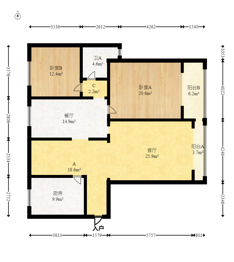 天赐良园  5室2厅2卫   179.80万室内图1