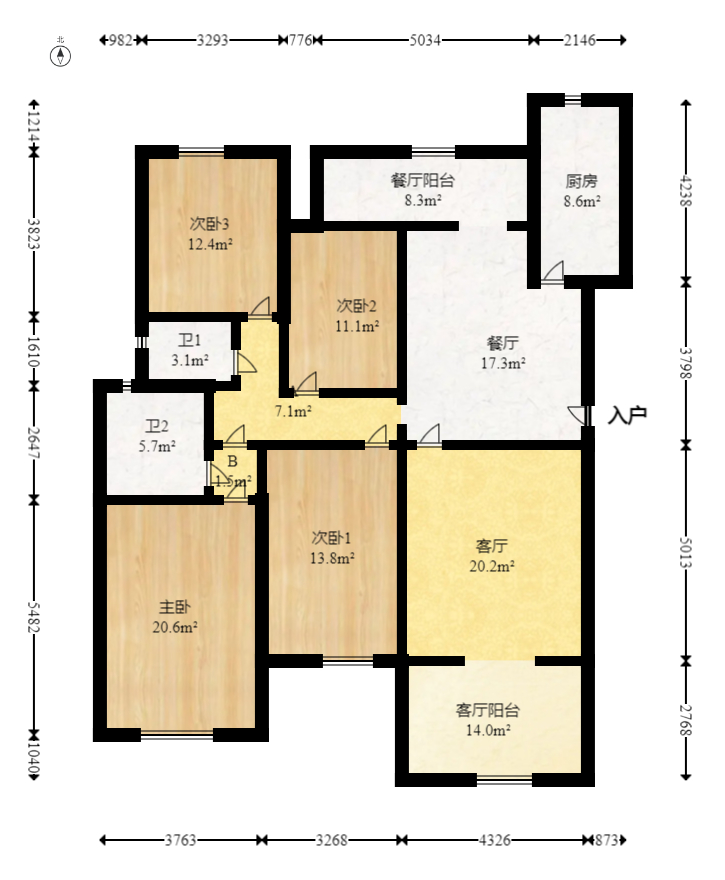 陶然居 4室2厅1卫 120.0万 陶然居 4室2厅1卫 120.0万户型图