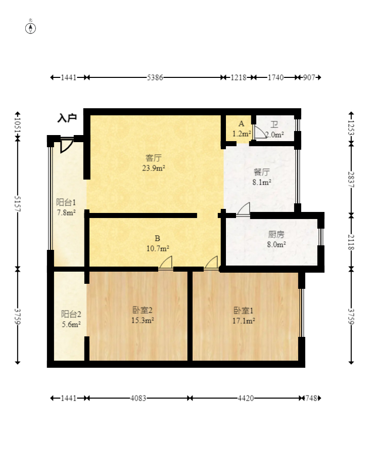 阿弥岭农村信用宿舍(阿弥岭路34号) 2室2厅1卫 50.0万 阿弥岭农村信用宿舍(阿弥岭路34号) 2室2厅1卫 50.0万户型图