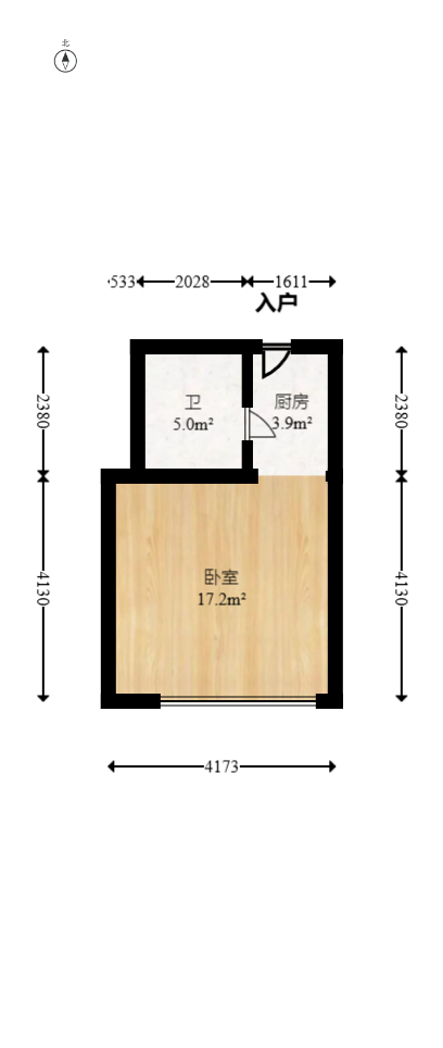 嘉盛华庭（一期、二期、三期）  1室1厅1卫   27.00万室内图1
