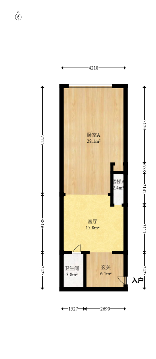 荣悦台  1室1厅1卫   59.80万室内图1