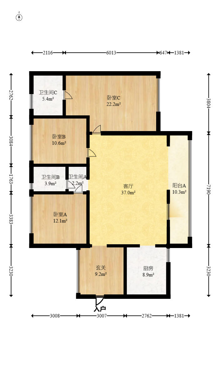 荣悦台  3室2厅2卫   187.00万室内图1