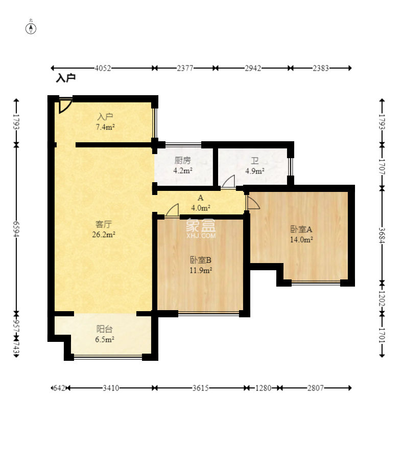 湘腾琴岛  2室2厅1卫    112.0万