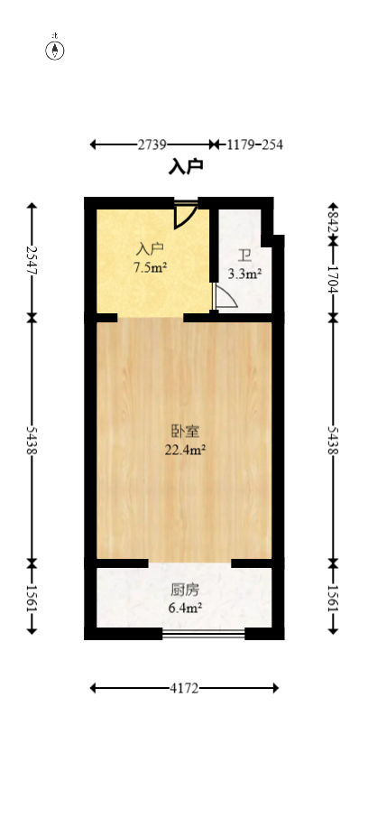东友星座  1室0厅1卫    43.8万 东友星座  1室0厅1卫    43.8万户型图