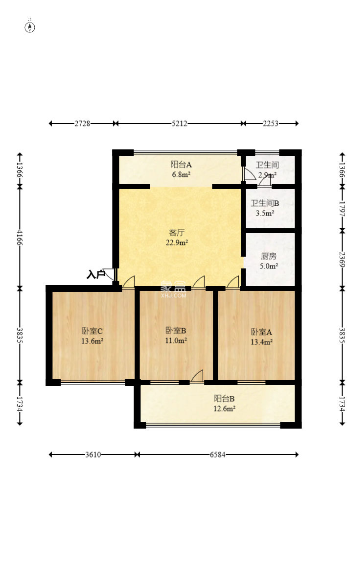 轻苑小区  3室2厅1卫    67.0万
