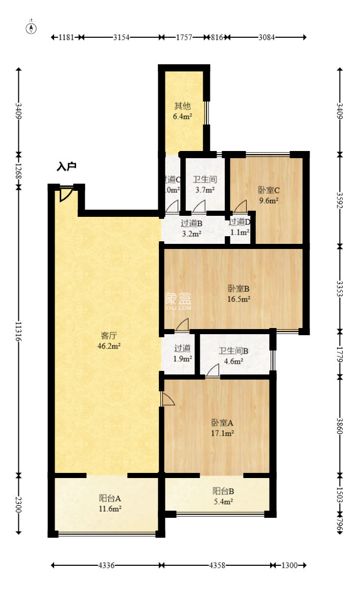 中域蓉城  1室1厅1卫   120.30万