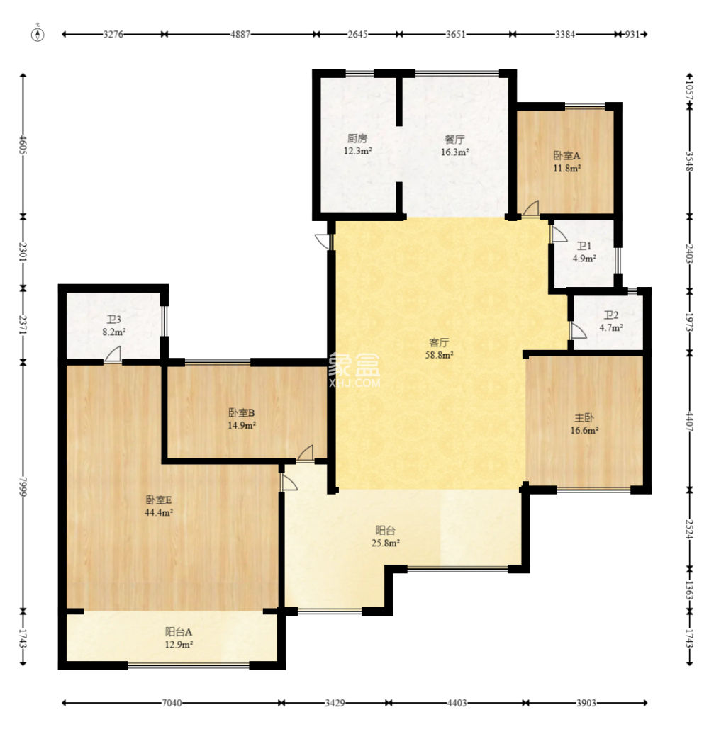 建投象山国际  5室2厅3卫   259.00万