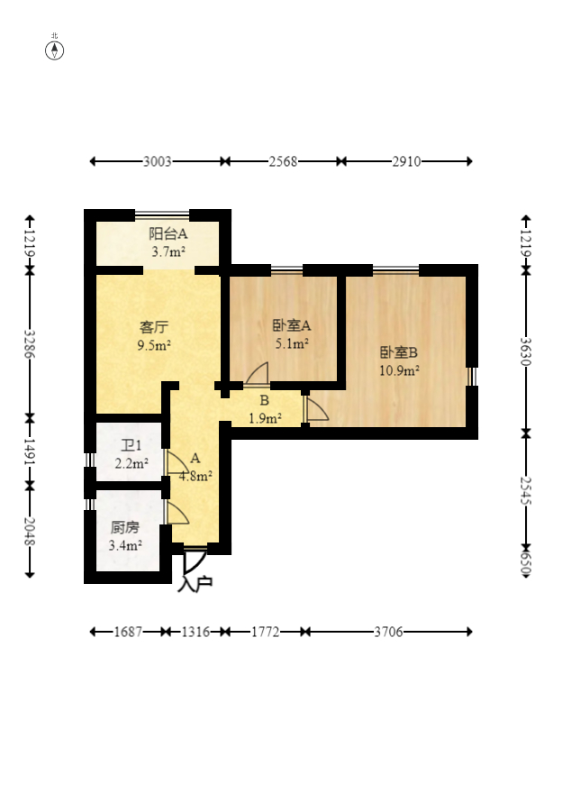 叠彩兰亭  2室1厅1卫    55.0万 叠彩兰亭  2室1厅1卫    55.0万户型图