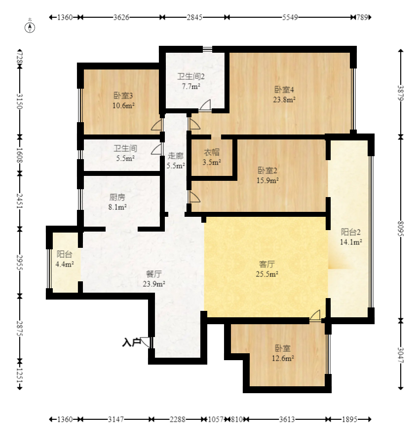 金茂建发观悦  4室2厅2卫   295.00万室内图1