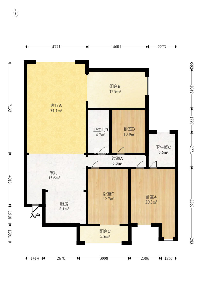 佳润新城（佳润新都）  3室2厅2卫    158.0万