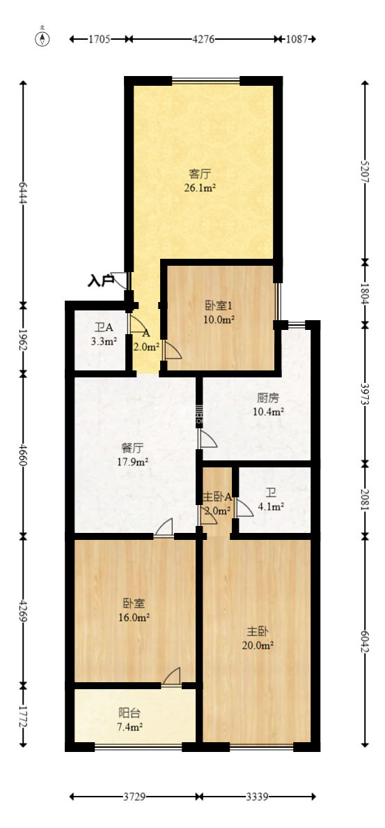 和光公寓  3室2厅2卫   85.00万