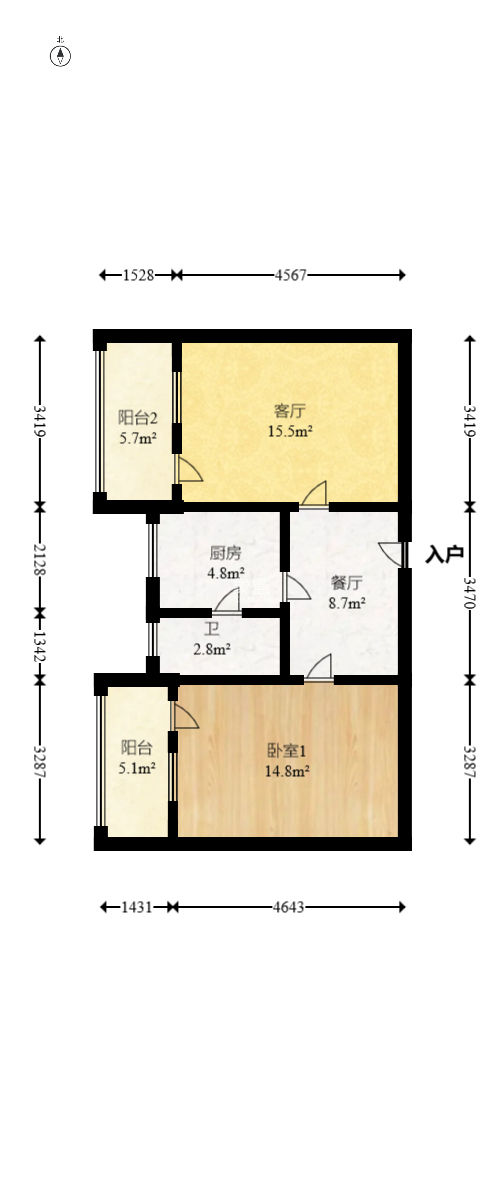 红花坡社区  2室1厅2卫   35.00万