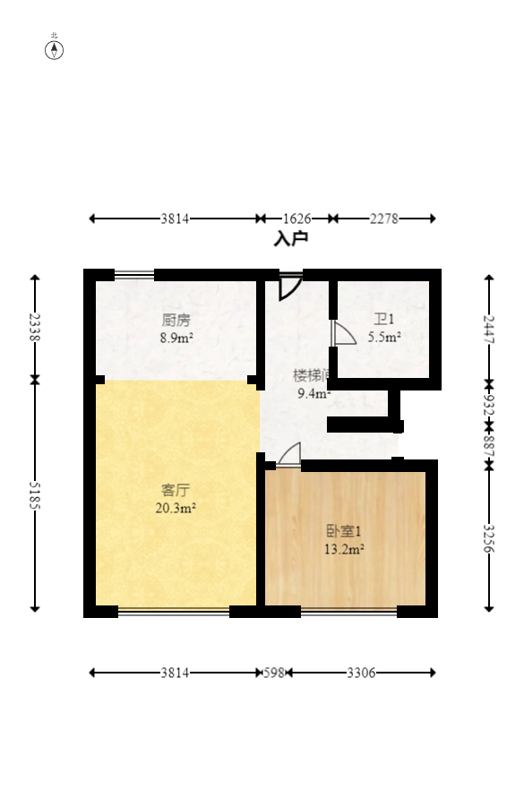 君悦新天地  1室1厅1卫   65.00万室内图1