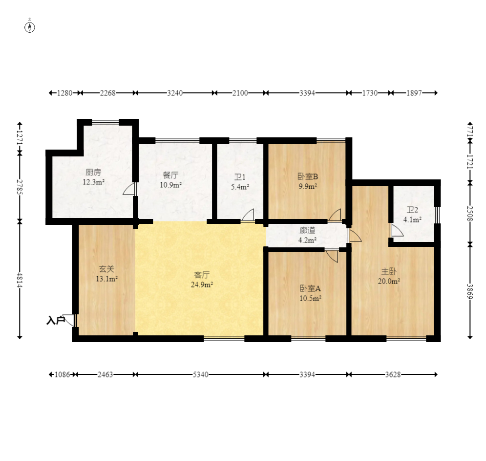 云栖谷  3室2厅1卫    78.0万 云栖谷  3室2厅1卫    78.0万户型图