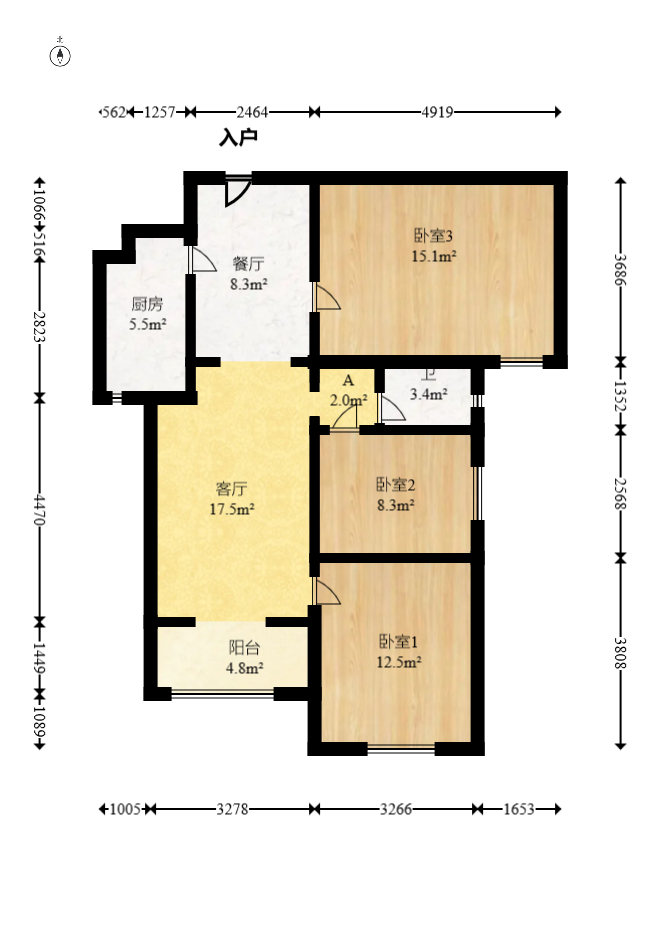 金地格林公馆 3室2厅1卫 92.0万 金地格林公馆 3室2厅1卫 92.0万户型图