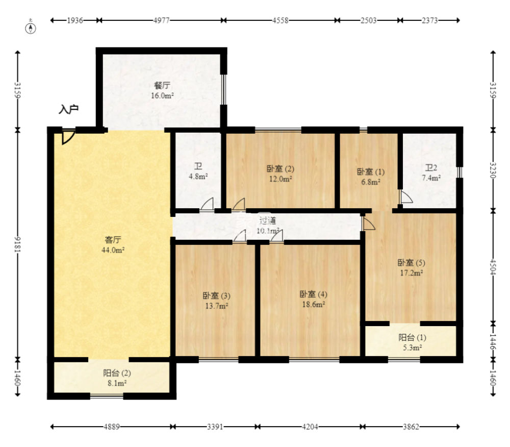 青青家园  4室2厅2卫   75.00万
