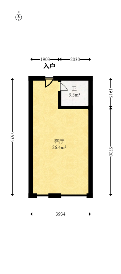 嘉汇公馆  2室2厅1卫   88.80万室内图1